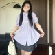 Large size design waist-hugging short-sleeved shirt for women in summer, fat, loose and slimming polo collar front shoulder top
