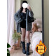 Black and velvet hot girl short pants female autumn and winter slightly fat large size thick casual high -waisted women's group leggings A -line hot pants
