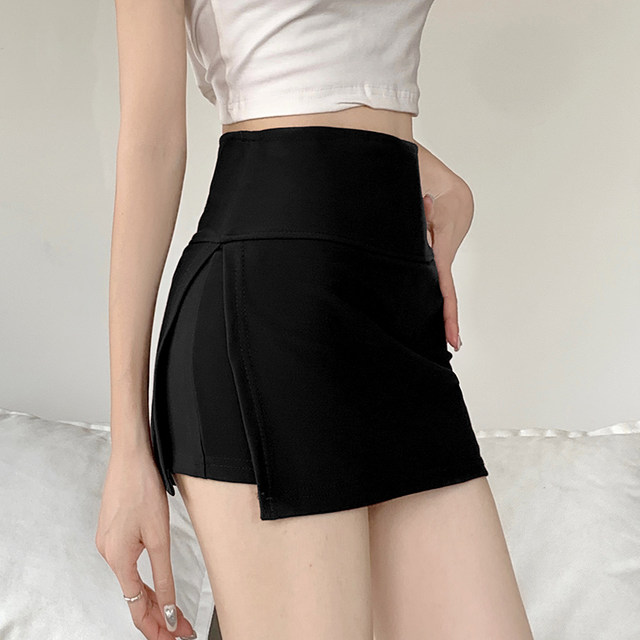 Irregular slim high waist skirt 2024 spring and summer new yoga skirt sports short skirt elastic slit hip-pack skirt