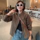 European stand-up collar short jacket for women 2024 spring and autumn new style design niche retro hot small jacket top