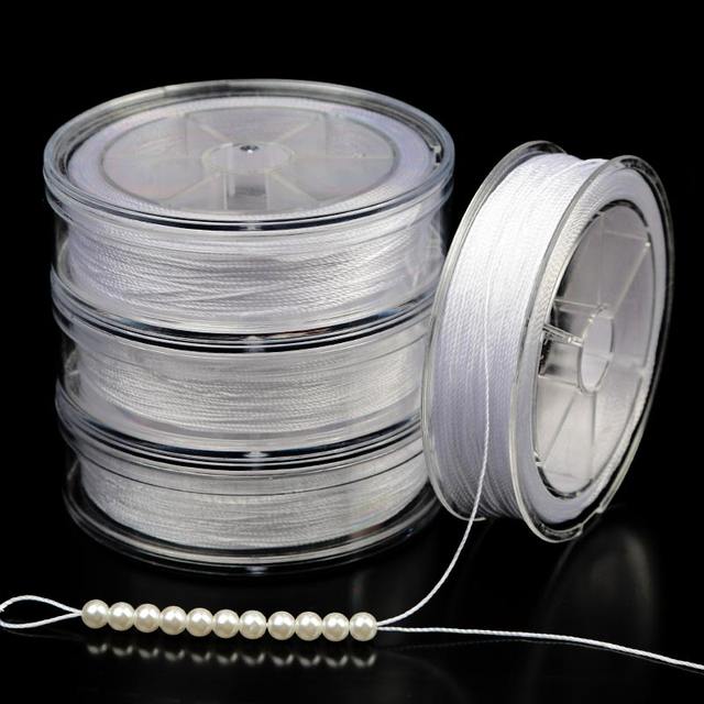 White stranded beaded bracelet rope wear-resistant hand-wearing pearl necklace thread accessories pearl box thread rope