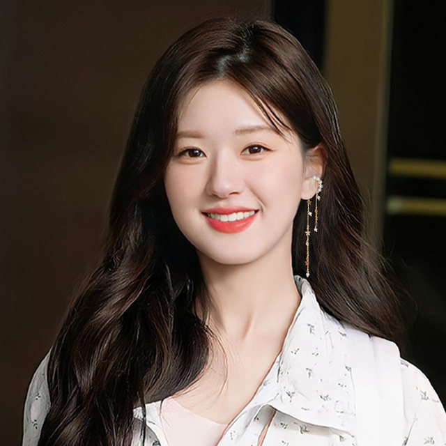 Silver Star Tassel Ear Clip without Ear Piercing for Women 2025 New Earrings Light Luxury High-end Niche Ear Bone Clip Ear Dress