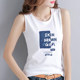 Pure cotton running sports black and white suspender vest women's sleeveless T-shirt Korean style loose large size outer wear 2025 summer