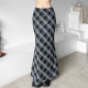 WEIRD PUSS American College Retro Plaid Print Versatile High Waist Skirt Women's Slim Mesh Long Skirt