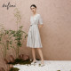 
Evely outlets store high waist slim lady lace-up pleated V-neck dress midi skirt spring and summer women's skirt