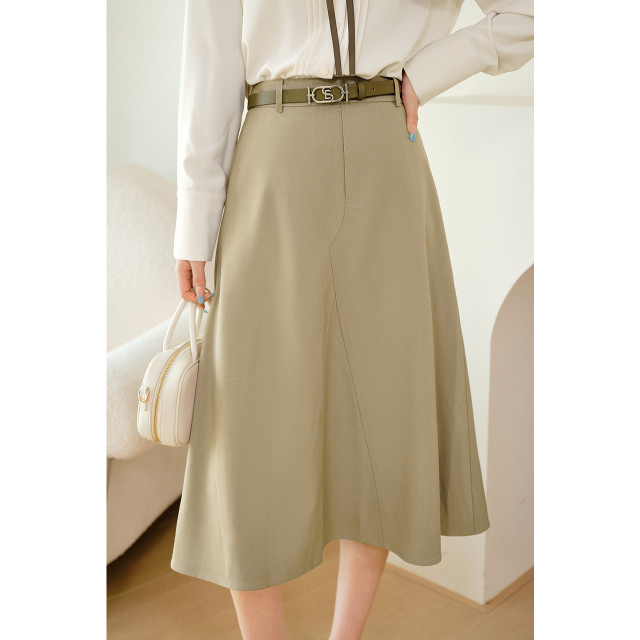 Shi Fan Lizhong Mid -length skirt 2024 autumn new design sense is thin and beautiful beautiful umbrella skirt 3F2140011

