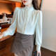 Autumn and winter plus thickened fungus edge lingering long -sleeved shirt feminine fashion fashion inner baptis
