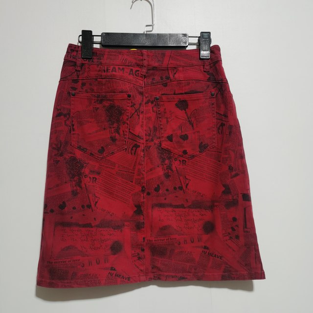 Spanish D brand de-label 2025 spring and autumn fashionable versatile high-waist slim printed skirt women's mid-skirt G549
