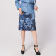 The same style of Matiannu women's clothing in the mall, the new blue denim print casual skirt and skirt are versatile