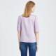 The same style of Matiannu women's clothing in the mall, the new purple printed shirt, white mid-sleeved short top shirt