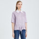 The same style of Matiannu women's clothing in the mall, the new purple printed shirt, white mid-sleeved short top shirt