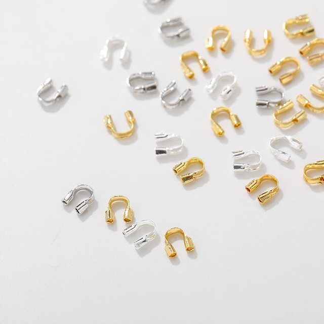 
16k gold copper plated real gold U-shaped buckle U-shaped wire buckle connecting clip horseshoe buckle DIY finishing bracelet