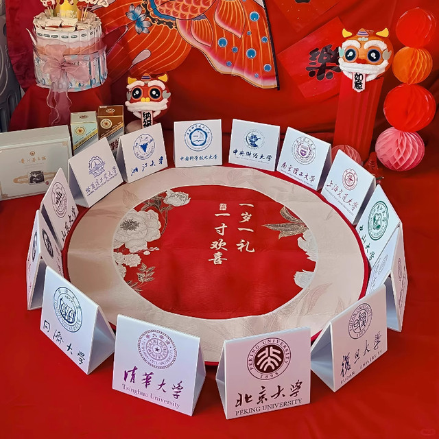 Grab Zhou University famous brand card props baby year old ritual supplies birthday arrangement baby ornaments ceremony sense