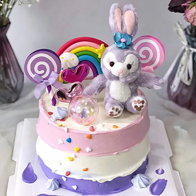 Internet celebrity Stella Lu cake decoration ornaments plush Stella rabbit doll backpack pendant plush doll accessories