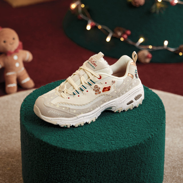 Skechers women's shoes for spring and summer gingerbread men Christmas lamb velvet daddy shoes snow cake shoes plus velvet panda shoes 149257