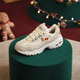 Skechers women's shoes for spring and summer gingerbread men Christmas lamb velvet daddy shoes snow cake shoes plus velvet panda shoes 149257
