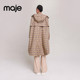 Maje Outlets Spring and Summer Women's Fashion Loose Print Hooded Trench Coat Top MFPOU01140