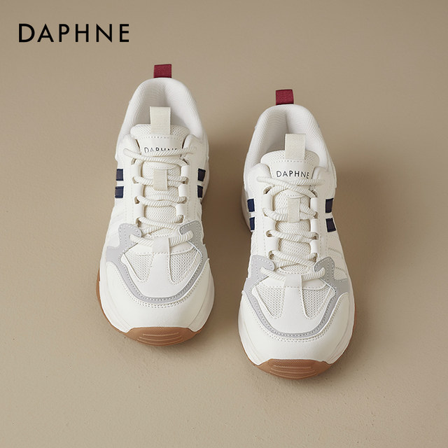 Daphne thick-soled ballet moral training shoes for women 2025 autumn and winter new heightening Agar Rongan sports white shoes