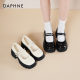 Daphne thick sole Mary Jane women's shoes 2025 new black thick heel small leather shoes with skirt high heels single shoes for women
