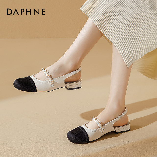 Daphne French Toe Sandals Women's 2025 New Summer Flat-soled Mary Jane Women's Shoes Small Flat Style Single Shoes