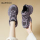 Daphne gray daddy shoes for women 2025 popular autumn and winter new thick-soled plus velvet heightening casual sports shoes