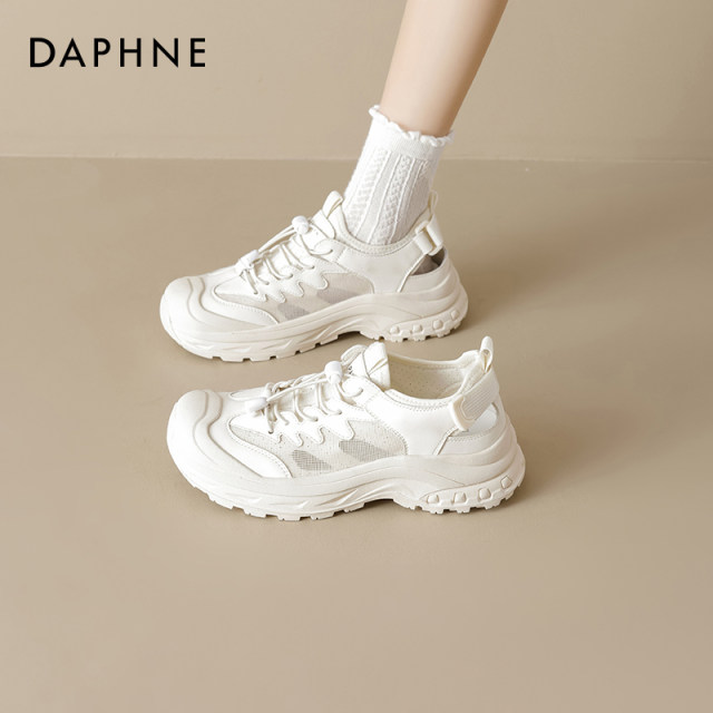 Daphne thin breathable white shoes summer women's shoes 2025 new mesh casual daddy thick sole sports sandals
