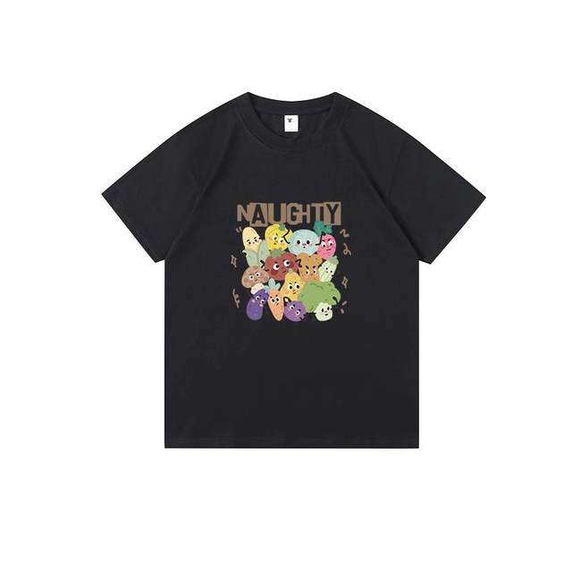 Black cartoon printed short-sleeved T-shirt for women in summer loose slim half-sleeved T-shirt fashionable age-reducing chic top trendy