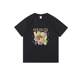 Black cartoon printed short-sleeved T-shirt for women in summer loose slim half-sleeved T-shirt fashionable age-reducing chic top trendy