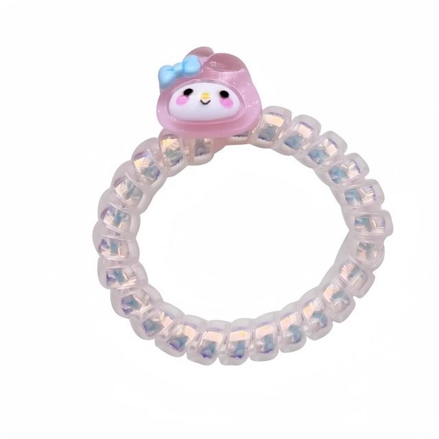 Cartoon kitten girl phone cord high elastic hair fresh and versatile daily hair rope durable headband princess hair tie