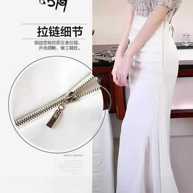 A new 2023 summer skirt, a high-waisted, slim chiffon hip-packing long skirt
