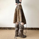 IUAE stray hippie light asymmetrical design skirt for women niche splicing retro midi skirt
