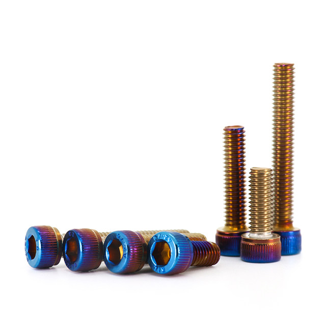 Stainless steel cup head hexagon modified universal screw fixing Honda motorcycle fuel tank cover bolt burned titanium blue