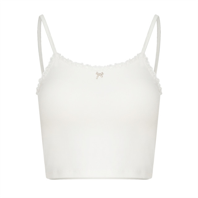 Kroche exquisite and romantic one-piece chest pad soft lace lace suspender vest inside and outside top