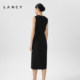 LANCY/Langzi 2024 spring new sleeveless round neck knitted dress for women black slimming and high-end skirt