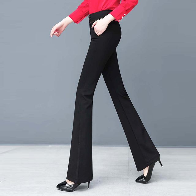 Women's 2022 Spring and Autumn New Style Fleece Drop High Waist Outer Wearing Pants Thin Stylish Extensive Wide Legs
