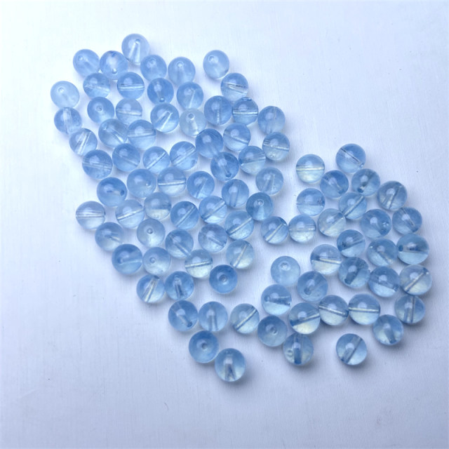 7A natural ice type aquamarine scattered beads bracelet handmade DIY women's bracelet necklace crystal devil blue single