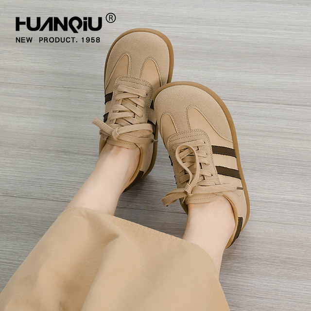 Universal Brown Virtue Shoes Women's 2025 Autumn New Retro Versatile Soft Soled Casual Shoes Women's Sports Shoes