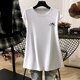 Hong Kong style casual vest top black loose round neck down shoulder sleeveless T-shirt for women's vest summer wear ins trendy and cool