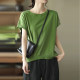 High-end solid color short-sleeved top in summer new versatile and fashionable age-reducing loose meat-covering T-shirt for women's fashion