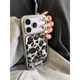 Ins style high-end tin foil leopard print suitable for Apple 17promax mobile phone case iPhone17 female new style 16 personality fashion 15 temperament niche 16Pro anti-fall 15pro protective cover 14/13