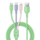 
Data cable three-in-one mobile phone charging cable one-to-three apple liquid soft glue iPhone three-in-one multifunction silicon suitable for Huawei type-c Android fast charging extended USB power supply