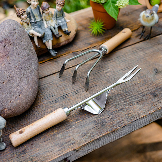 Stainless steel small shovel gardening tool three-piece set household flower shovel gardening tool for digging wild vegetables, weeding and loosening soil