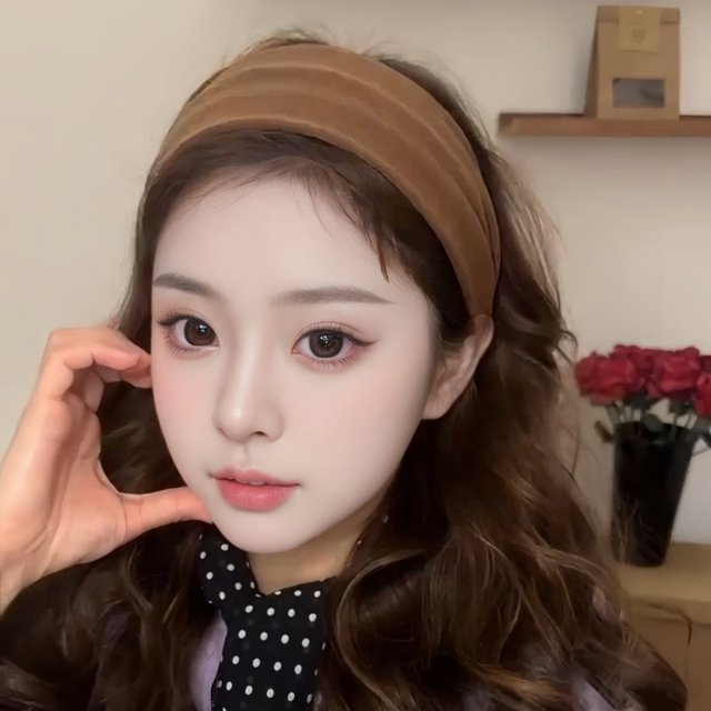 Autumn and winter 2024 new style gentle purple hairband woolen headband pleated wide-brimmed hair hoop women's high skull headband