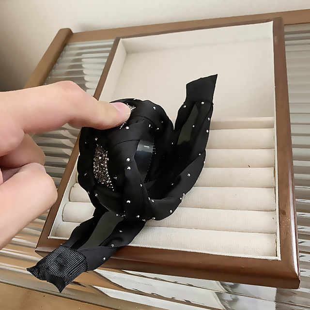 Black headband hairband for women 2023 new style high-end fashionable headband versatile suitable for hairpins