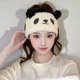 Autumn and winter cute bear ears wide-brimmed headband postpartum confinement hat scarf outdoor windproof warm ear protection headband for women