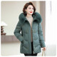 Yalu large fur collar mid-length down jacket for middle-aged women 2025 winter new mother style warm jacket