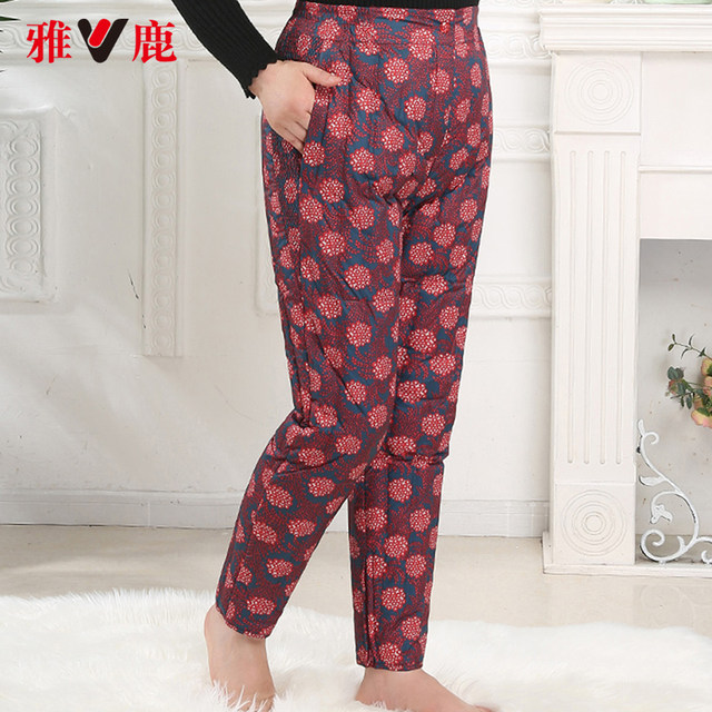 Yalu grandma down pants women's winter wear 2025 new thickened warm liner middle-aged and elderly cold-proof pants inner wear for women