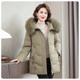 Yalu large fur collar mid-length down jacket for middle-aged women 2025 winter new mother style warm jacket