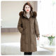 Yalu mid-length mother down jacket for women in 2025 new large fur collar over knees to make middle-aged and elderly winter jacket