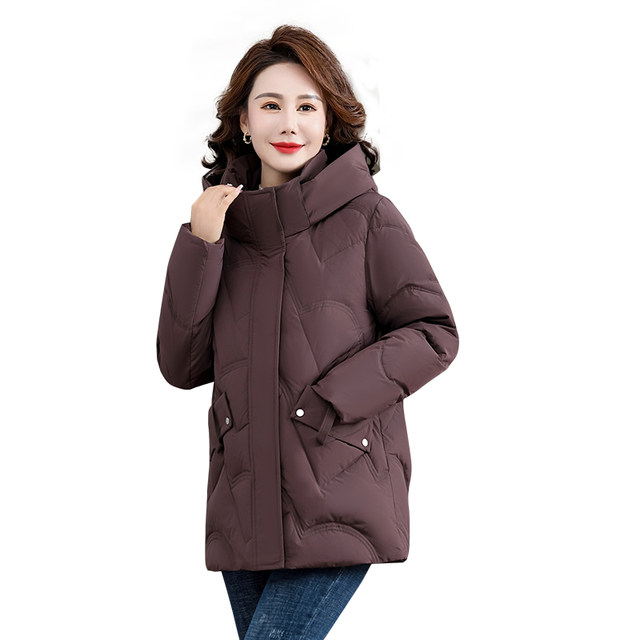 Off-season sale clearance Yalu middle-aged mother down jacket women's casual solid color hooded thickened warm jacket women's clothing